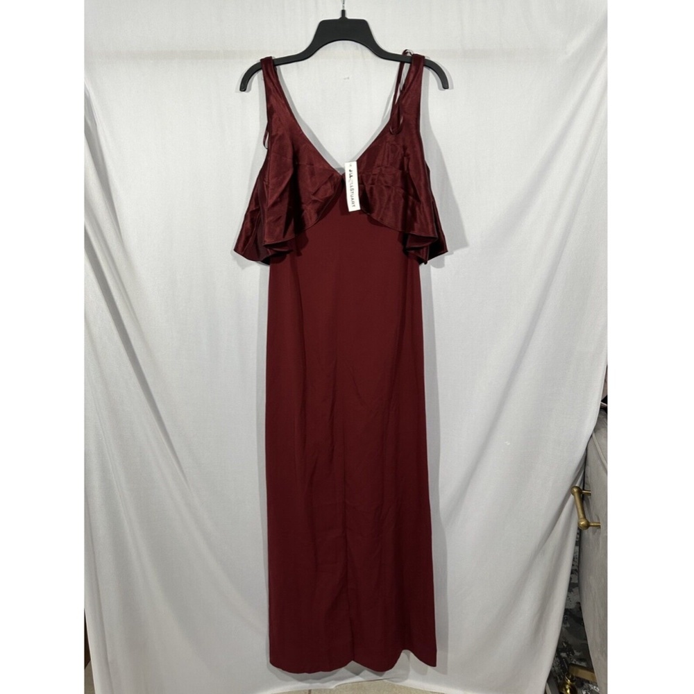 NEW Jill Jill Stuart [ 6 ] Satin‎ Popover & Crepe Gown in Oxblood Red - Picture 7 of 16
